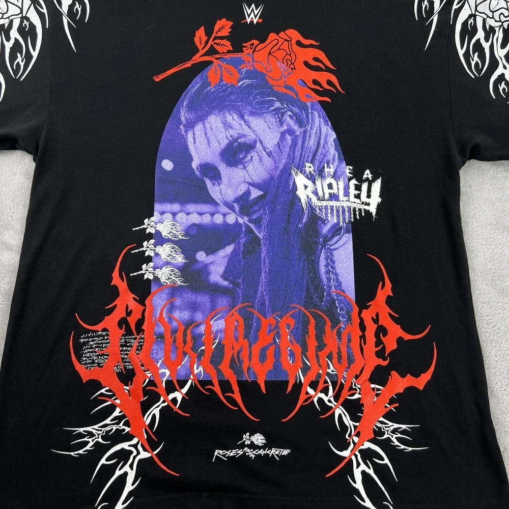 Civil Regime WWE Rhea Ripley T-Shirt M Black Mens Wrestling Goth Graphic Metal